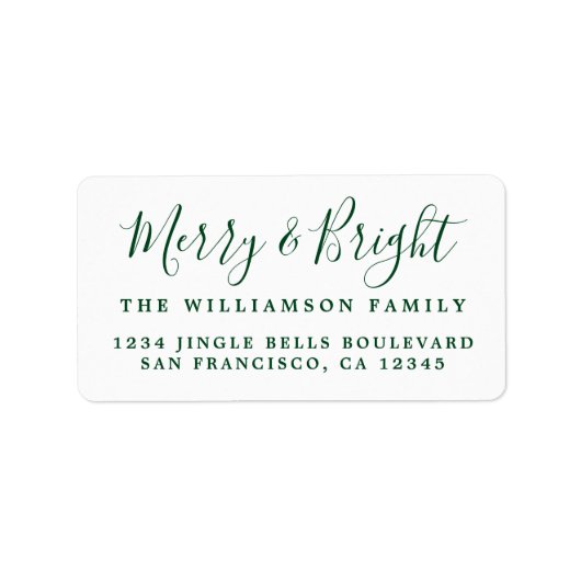 メリー&ブライトグリーンホワイト差出人住所 ラベル (正面)