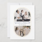 メリー&ブライトシンプルアーチクリスマスファミリーの写真 シーズンカード (正面)