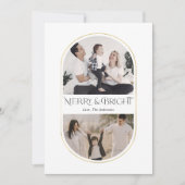 メリー&ブライトシンプルクリスマスクリスマスファミリーの写真 シーズンカード (正面)