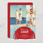 メリー&ブライトスノーツリーズスターズホリデーフォトカード シーズンカード (正面/裏面)