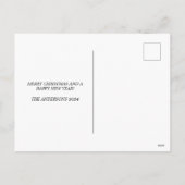 メリー&ブライトタイポグラフィフォトクリスマス シーズンポストカード (裏面)