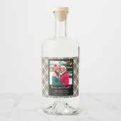 メリー&ブライトタータンチェックまたはプレイドホリデーフォト リキュールボトルラベル (正面)