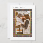 メリー&ブライトタータンチェッククリスマスファミリー写真 シーズンカード (正面)