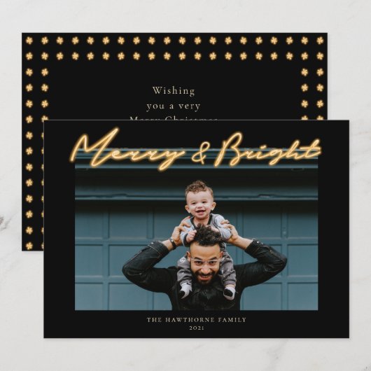 メリー&ブライトネオンレタリングフォトホリデー (正面/裏面)