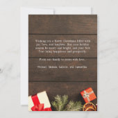 メリー&ブライトバーンウッドフォトクリスマスカード 招待状 (裏面)