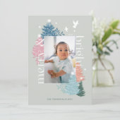 メリー&ブライトパステルクリスマスツリーフォレストフォト シーズンカード (スタンド正面)