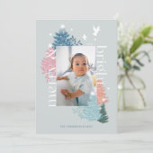 メリー&ブライトパステルクリスマスツリーフォレストフォト シーズンカード (スタンド正面)