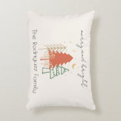 メリー&ブライトパステル手描きクリスマスツリー アクセントクッション (正面(垂直))