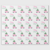 メリー&ブライトピンククリスマスカークリスマスツリー ラッピングペーパー (フラット)