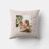 メリー&ブライトピンクベビー初めてのクリスマス写真 クッション (裏面)