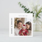 メリー&ブライトファミリークリスマスホリデーカード サンキューカード (スタンド正面)