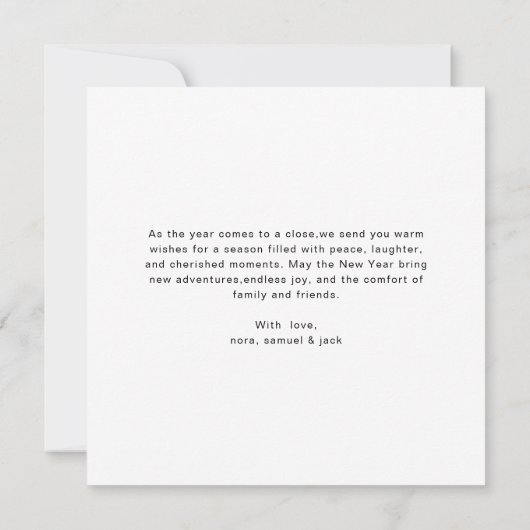 メリー&ブライトファミリークリスマスホリデーカード サンキューカード (裏面)