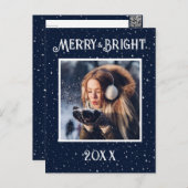 メリー&ブライトフォトブルースターライトホリデー シーズンポストカード (正面/裏面)