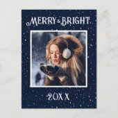メリー&ブライトフォトブルースターライトホリデー シーズンポストカード (正面)