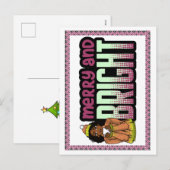 メリー&ブライトブラックガールメラニンSistaクリスマス シーズンポストカード (正面/裏面)