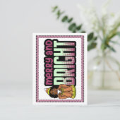 メリー&ブライトブラックガールメラニンSistaクリスマス ポストカード (スタンド正面)