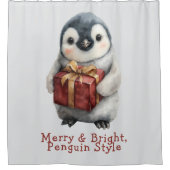 メリー&ブライトペンギンクリスマス シャワーカーテン (正面)
