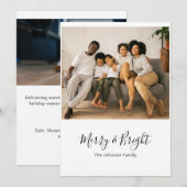 メリー&ブライトホリデークリスマスカード シーズンカード (正面/裏面)