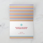 メリー&ブライトホリデーストライプズ折り返しクリスマス シーズンカード (内部)