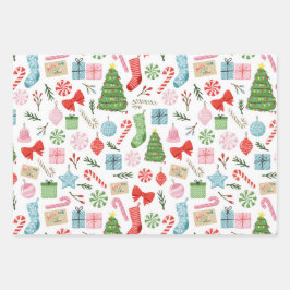 メリー&ブライトホリデー応援ラッピング紙シート ラッピングペーパーシート