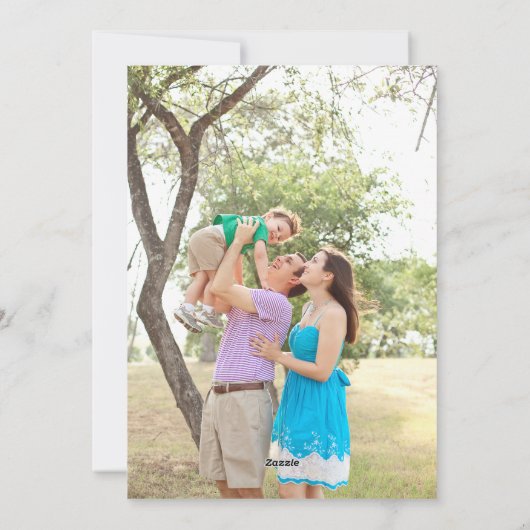 メリー&ブライトホリーリースかわいい家族写真 シーズンカード (裏面)