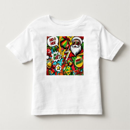 メリー&ブライトポップ・アートのアートはっきりした – クリスマスTシャツ トドラーTシャツ (正面)
