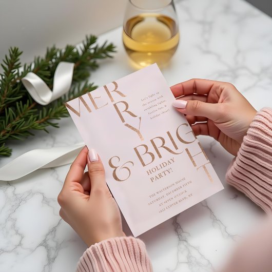 メリー&ブライトミニマルホリデークリスマスパーティー 招待状