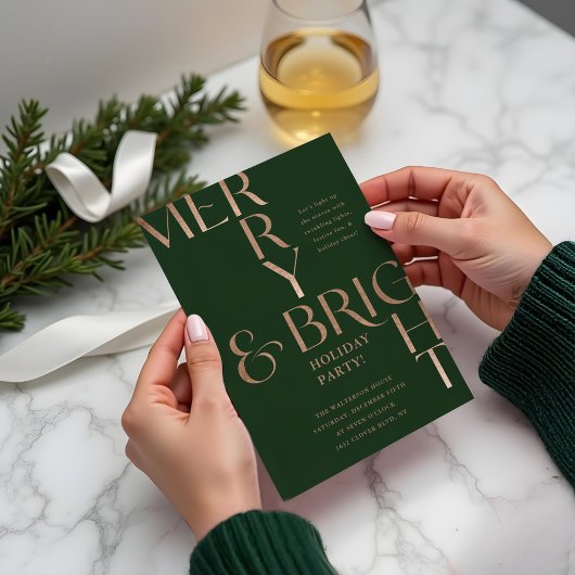 メリー&ブライトミニマルホリデークリスマスパーティー 招待状