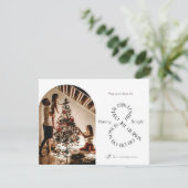 メリー&ブライトモダンアーチ写真のシンプルクリスマス シーズンカード (スタンド正面)