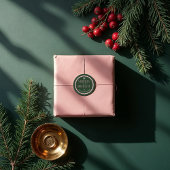 メリー&ブライトモダングリーン&ピンクレトロ波形 ラウンドシール