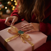 メリー&ブライトモダングリーン&ピンクレトロ波形 ラウンドシール