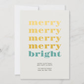メリー&ブライトモダンティール（緑がかった色）ブミニマルルークリスマス シーズンカード (正面)