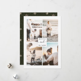 メリー&ブライトモダンファミリーフォトクリスマスカード シーズンカード