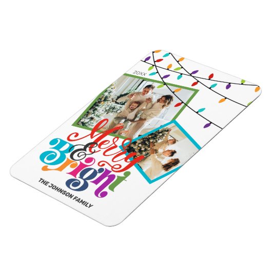 メリー&ブライトモダンホリデークリスマスファミリー マグネット (左側)