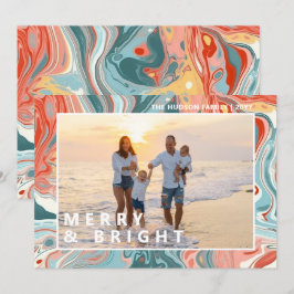 メリー&ブライトモダンリキッド大理石フォトホリデー