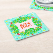 メリー&ブライトリース スクエアペーパーコースター (アングル)