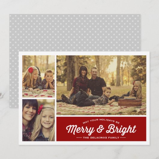 メリー&ブライトルビー3フォトホリデーグリーティング シーズンカード (正面/裏面)