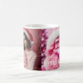 メリー&ブライトレズレトロピンク | カスタム写真 コーヒーマグカップ (中央)