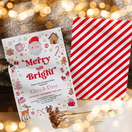 メリー&ブライトレッドピンクサンタクリスマスパーティー 招待状