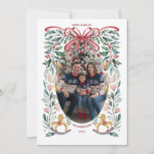 メリー&ブライトレッドボウフローラクリスマスフォト シーズンカード (正面)