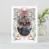 メリー&ブライトレッドボウフローラクリスマスフォト シーズンカード (スタンド正面)