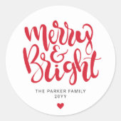 メリー&ブライトレッドモダンホリミニマルデイ ラウンドシール (正面)