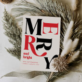 メリー&ブライトレッド&ブラックレトロクリスマス シーズンカード