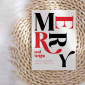 メリー&ブライトレッド&ブラックレトロクリスマス シーズンカード