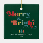 メリー&ブライトレトロカラフルクリスマス セラミックオーナメント (裏面)