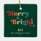 メリー&ブライトレトロカラフルクリスマス セラミックオーナメント (正面)