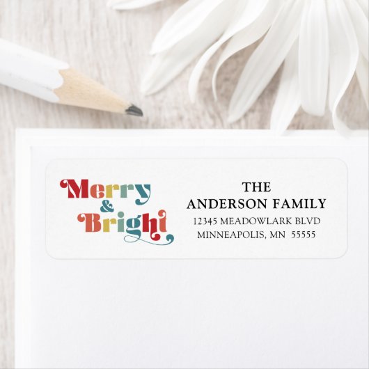 メリー&ブライトレトロカラフルクリスマス ラベル (インサイチュ)