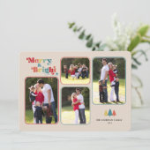 メリー&ブライトレトロカラフルフォトクリスマス シーズンカード (スタンド正面)