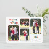 メリー&ブライトレトロカラフルフォトクリスマス シーズンカード (スタンド正面)