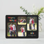 メリー&ブライトレトロカラフル4フォトクリスマス シーズンカード (スタンド正面)